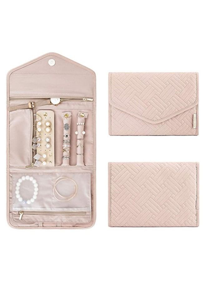 Arabest Jewelry Storage Bag, Large Capacity Travel Jewelry Storage, Can Store Earrings/Necklace/Ring/Bracelet,Suitable for Travel/Cloakroom Storage(Pink) - Image 1