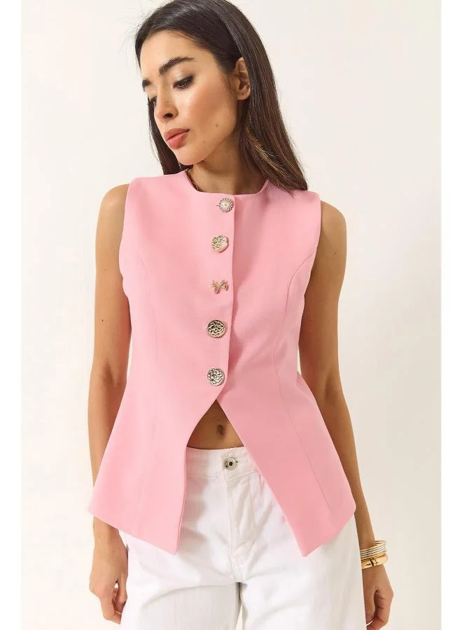 Ginger Button Up Vest