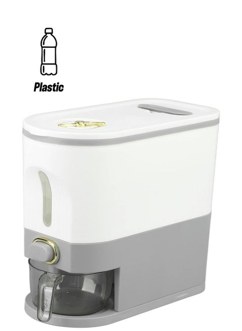 Rice Dispenser Press Switch Design Easy to Operate Rice Storage Bucket Strong and Durable Grain Storage Container Measuring Cup Design Grain Storage Box