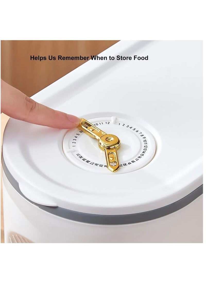 AMM - Rice Dispenser Press Switch Design Easy to Operate Rice Storage Bucket Strong and Durable Grain Storage Container Measuring Cup Design Grain Storage Box - Image 1