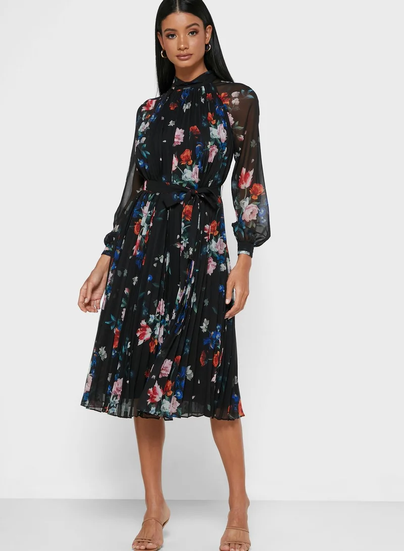 Ted Baker Naniro Floral Print Pleated Dress