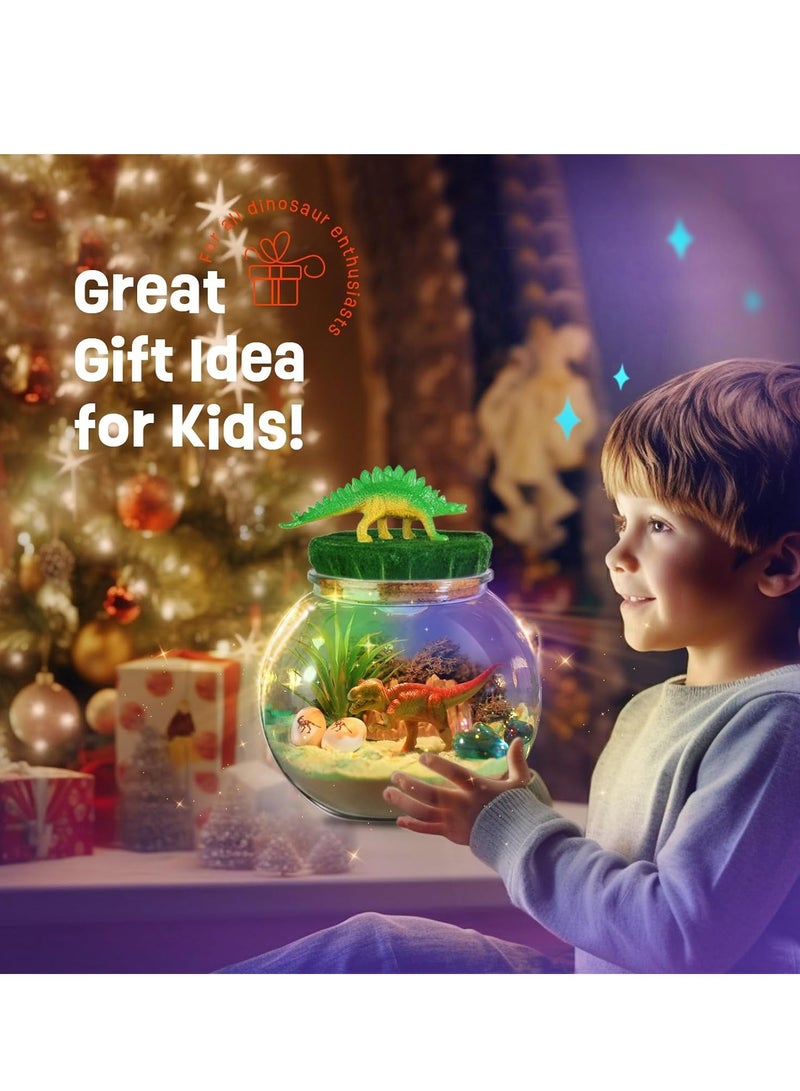 RAKAY Dinosaur Gifts for Boys - Dinosaurs Terrarium Kit for Kids 13-colored LED night light with remote control- Birthday Gift for Boy Ages 4 5 6 7 8-12 Year Old - DIY Dino Toys for Boys - Arts and Crafts Kit for Kids - Image 5