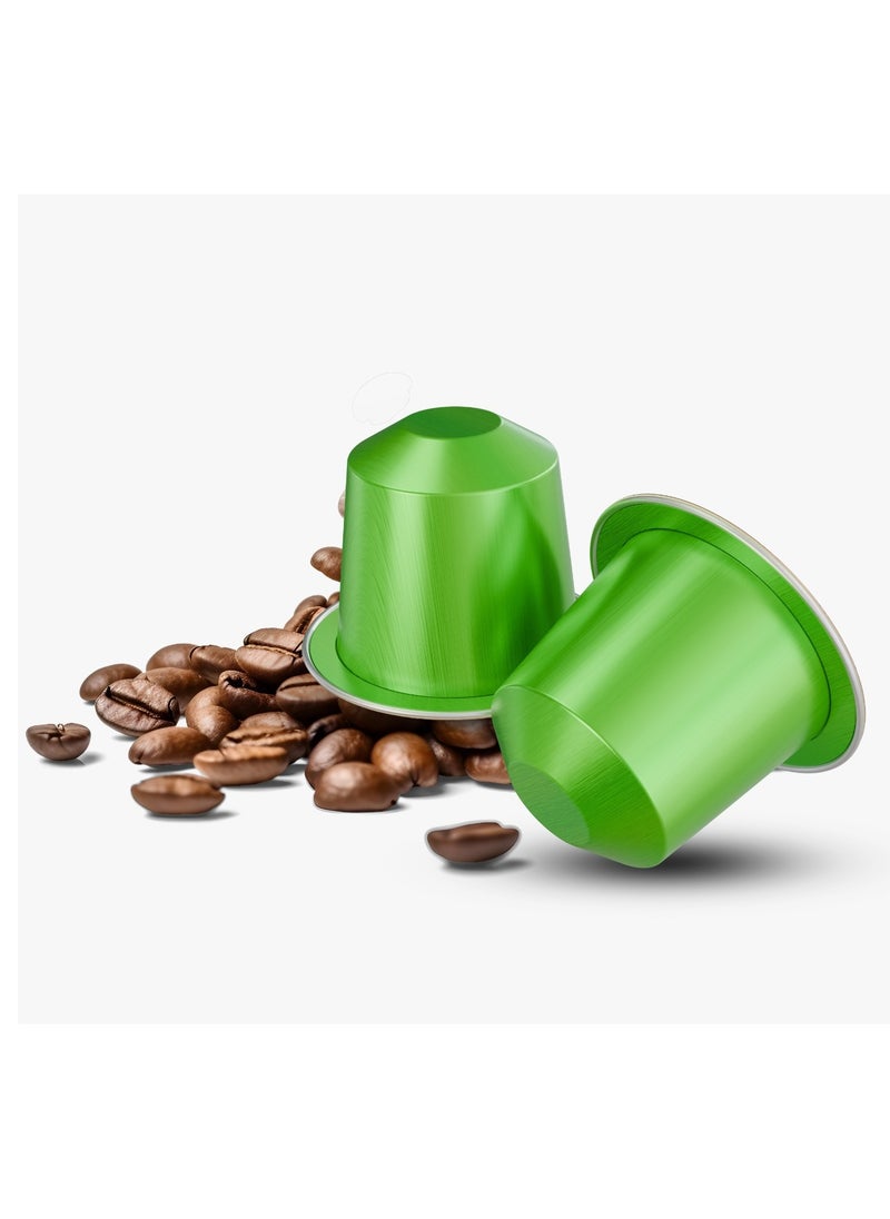 LePRESSO Aluminum Capsules for Nespresso Blended 10pc Brazil Gold Chocolate and Roasted Nuts Flavor /Roasted Ground  Coffee Capsules / 100% Arabica Perfection / Aluminum Capsules / Medium Roast - Green  - Image 2