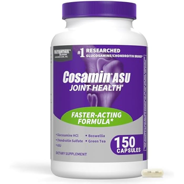 Nutramax Laboratories Nutramax Cosamin ASU Faster-Acting Joint Health Supplement, 150 Capsules | Faster-Acting Formula with Glucosamine, Chondroitin, ASU, and Boswellia for Joint Support, Third Party Tested - Image 1