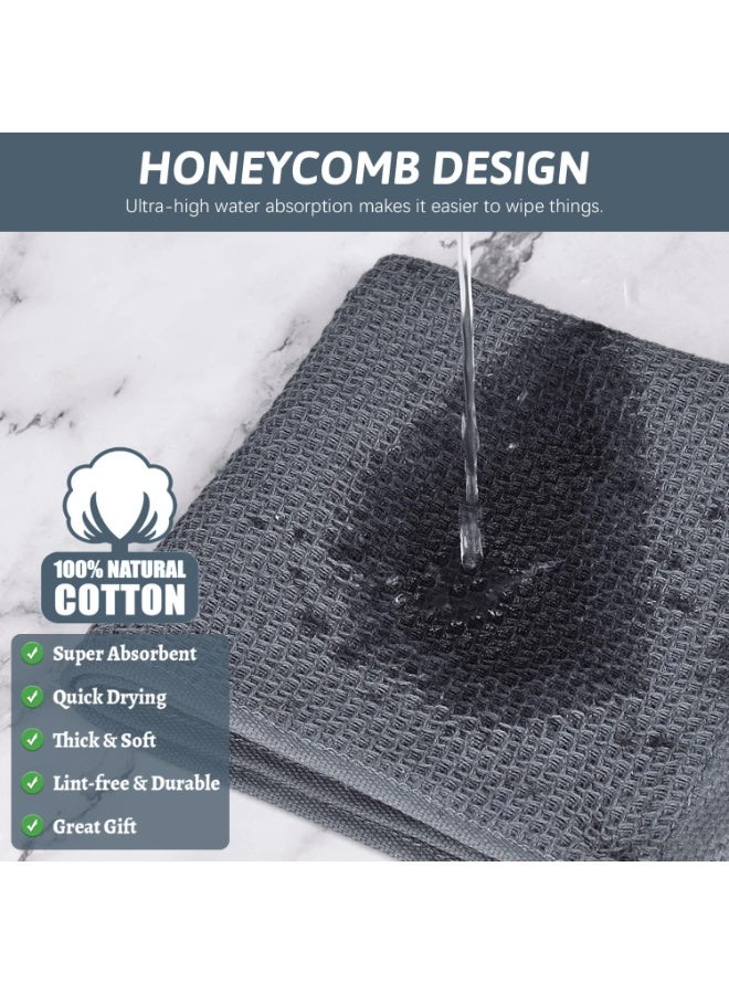6 Pack Kitchen Towels, 100% Cotton Dish Cloth for Washing Dishes, Absorbent Quick Drying Dish Rags, Multipurpose Cleaning Rags-12x12 Inches - Image 3