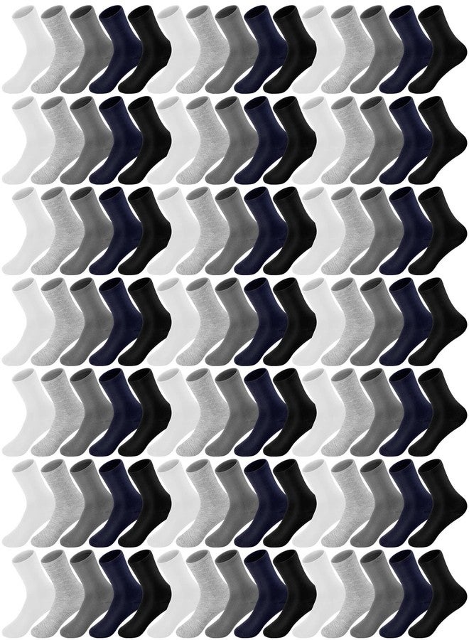 JaGely 120 Pairs Men's Socks Bulk Casual Sports Athletic Crew Socks for Athletic Women Unisex Adult, Solid Color - Image 1