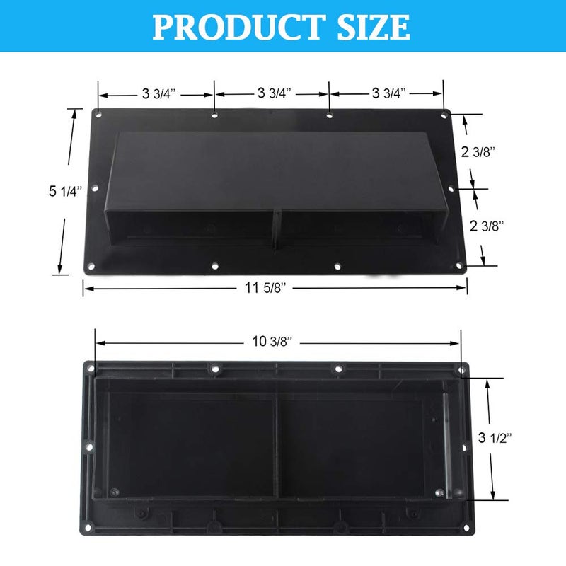 Generic Gekufa RV Range Hood Vent Cover Black, RV Stove Vent Cover/RV Exhaust Vent Cover (Include 10 Pcs Screws)  - Image 2