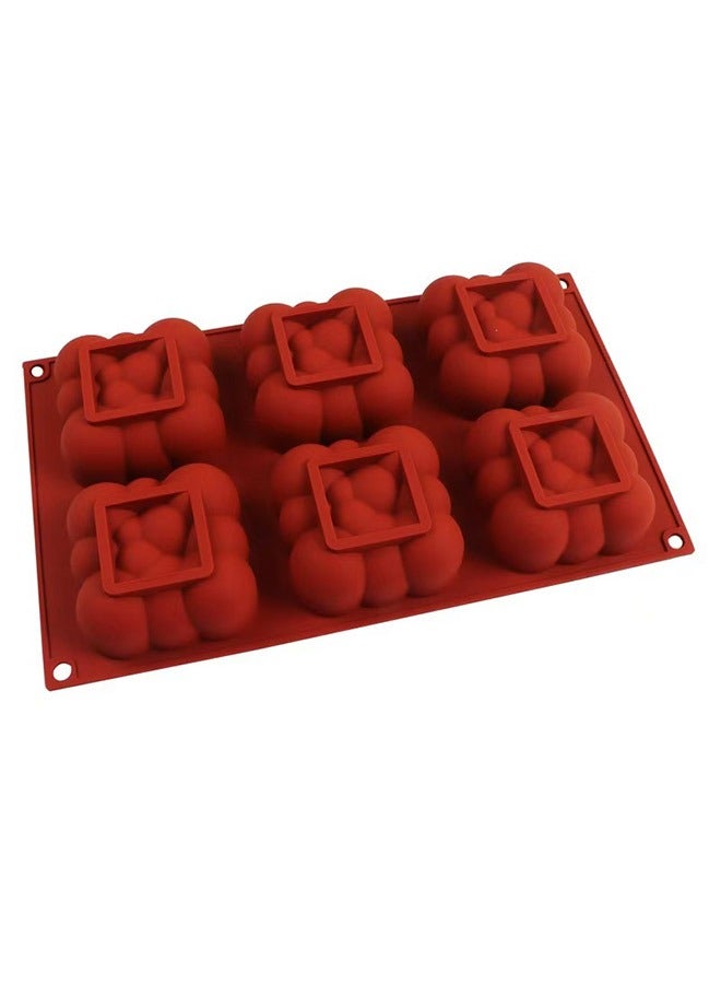 Cube Silicone Mold for Baking Chocolate Cake Red 29.5 x 17.5cm - Image 1