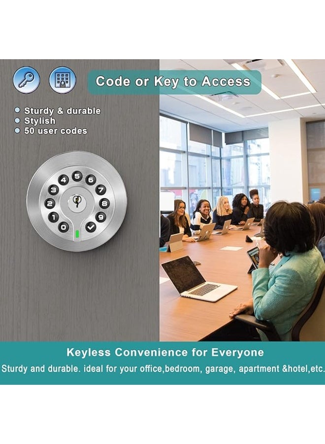 BOTHSTAR keypad door knob with key, keyless entry lock, 50 user codes, auto lock, easy installation for home and office - Image 3