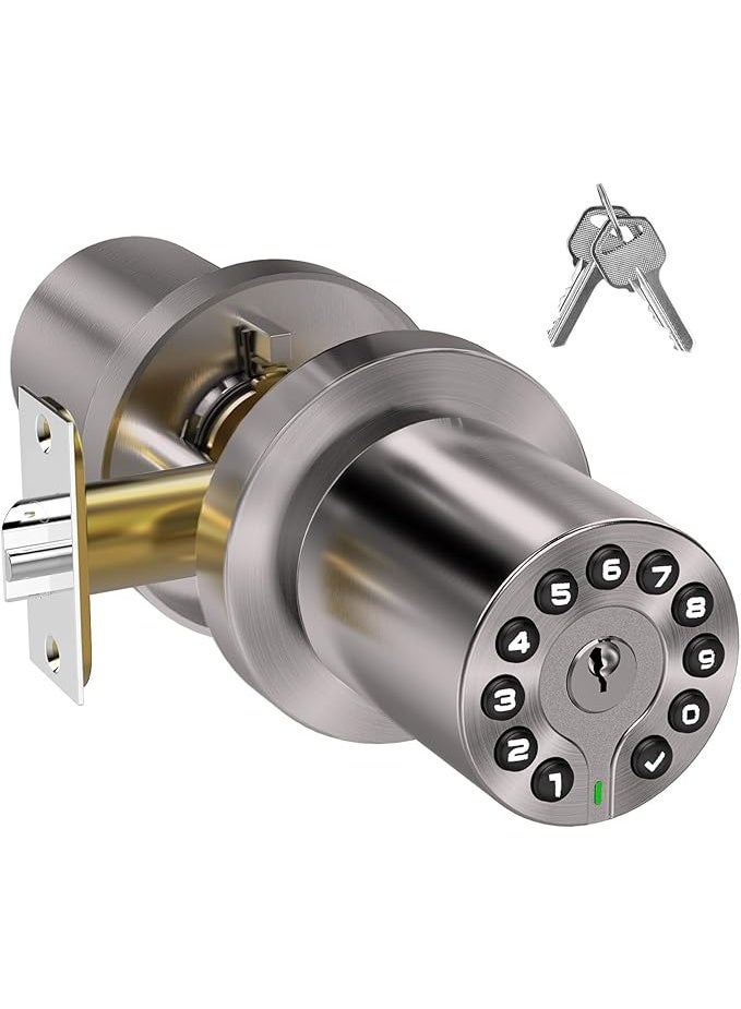 BOTHSTAR keypad door knob with key, keyless entry lock, 50 user codes, auto lock, easy installation for home and office - Image 1