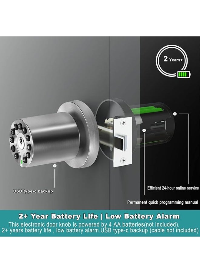 BOTHSTAR keypad door knob with key, keyless entry lock, 50 user codes, auto lock, easy installation for home and office - Image 4