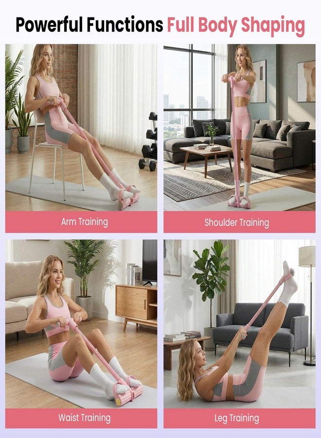 PPLJQS 2026 Upgraded 8-Tube Pedal Resistance Bands with Handles - Ultra-Strong Tension for Full-Body Workout - Ideal for Home, Office & Travel Fitness (Pink) - Image 3