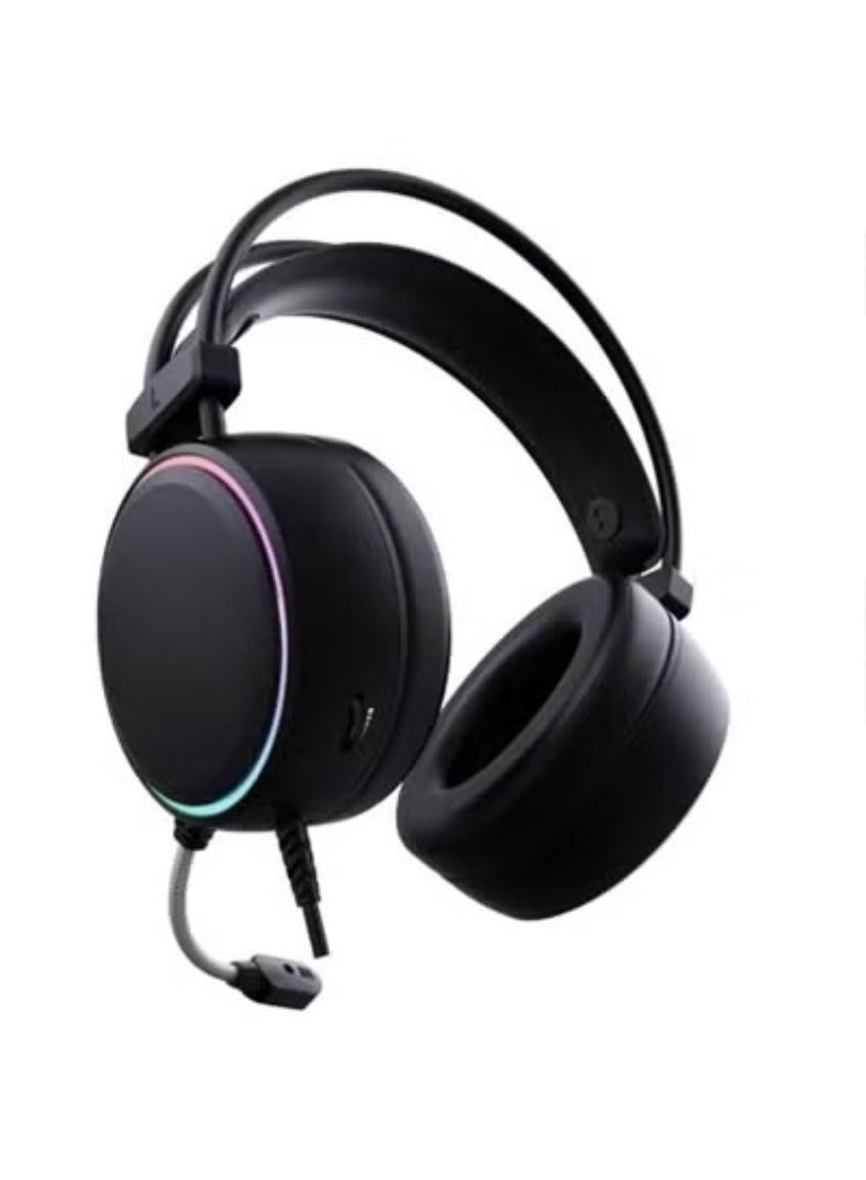 Rock Pow Stereo Gaming Headset for PS4 PC Xbox One PS5 Controller, Over Ear Headphones with Mic, RGB LED Light, Bass Surround, Soft Memory Earmuffs for Laptop Mac Nintendo NES Games  - Image 2