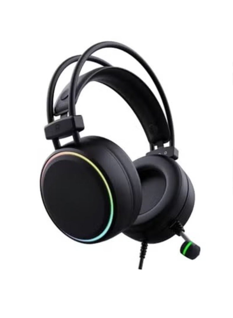 Rock Pow Stereo Gaming Headset for PS4 PC Xbox One PS5 Controller, Over Ear Headphones with Mic, RGB LED Light, Bass Surround, Soft Memory Earmuffs for Laptop Mac Nintendo NES Games  - Image 3