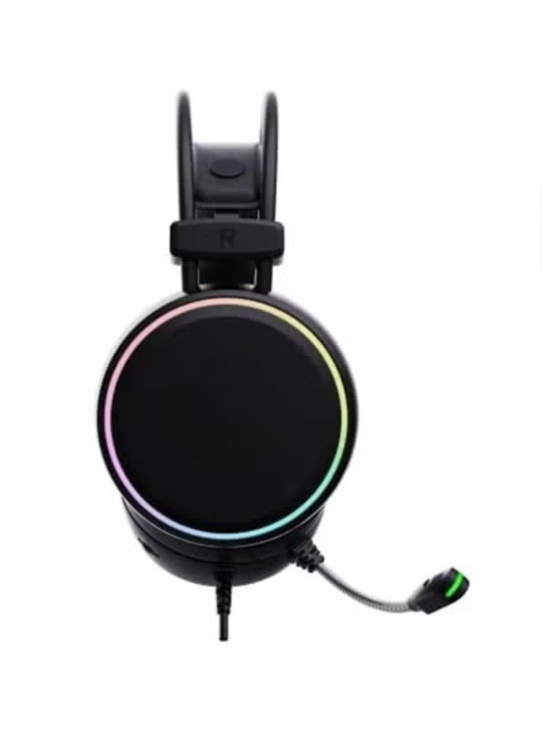 Rock Pow Stereo Gaming Headset for PS4 PC Xbox One PS5 Controller, Over Ear Headphones with Mic, RGB LED Light, Bass Surround, Soft Memory Earmuffs for Laptop Mac Nintendo NES Games  - Image 4