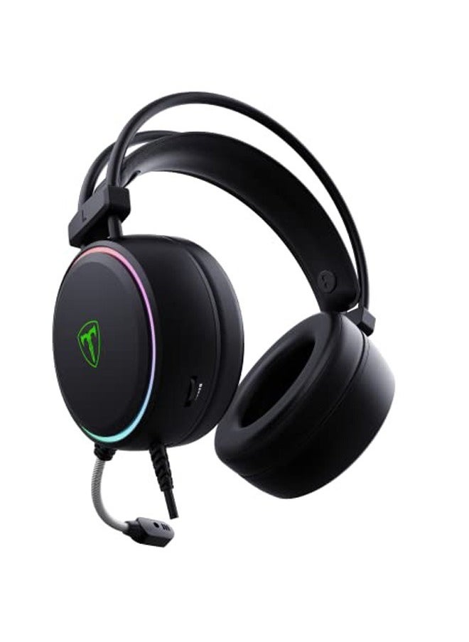 Rock Pow Stereo Gaming Headset for PS4 PC Xbox One PS5 Controller, Over Ear Headphones with Mic, RGB LED Light, Bass Surround, Soft Memory Earmuffs for Laptop Mac Nintendo NES Games  - Image 2