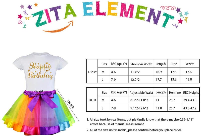 ZITA ELEMENT Rainbow Clothes and Hair Accessories for 18 Inch Girl Doll Matching Girls Outfits - 2 Cotton Shirts  2 Rainbow Tutu Skirts and 2 Bow Hair Clips for Kid Girl Birthday Gift. - Image 5