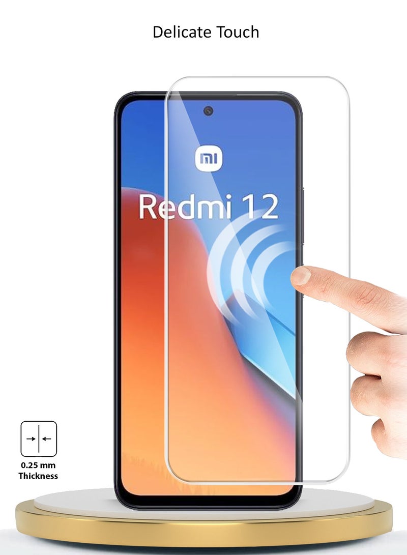 Wtech Premium Series Curved Edges 9H 2.5D Tempered Glass Screen Protector For Xiaomi Redmi 12 4G / 5G 2023 Clear - Image 3