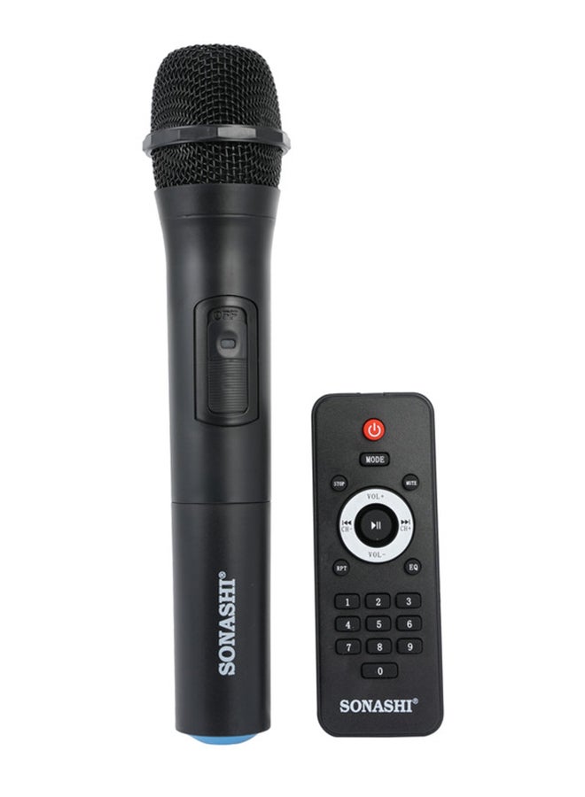 SONASHI Rechargeable Trolley Speaker System With Remote Control And Microphone Usb / Bluetooth/ Sd Card Slots And Fm Stereo Radio Led Display With Recording Function High Sound Speaker For Parties SPS-7812RT Black - Image 4