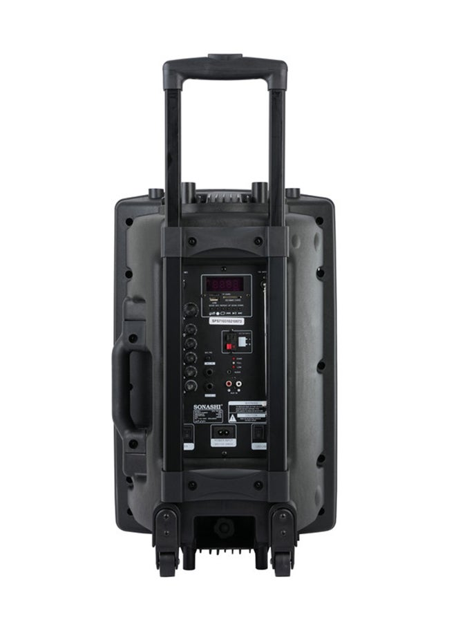 SONASHI Rechargeable Trolley Speaker System With Remote Control And Microphone Usb / Bluetooth/ Sd Card Slots And Fm Stereo Radio Led Display With Recording Function High Sound Speaker For Parties SPS-7812RT Black - Image 2