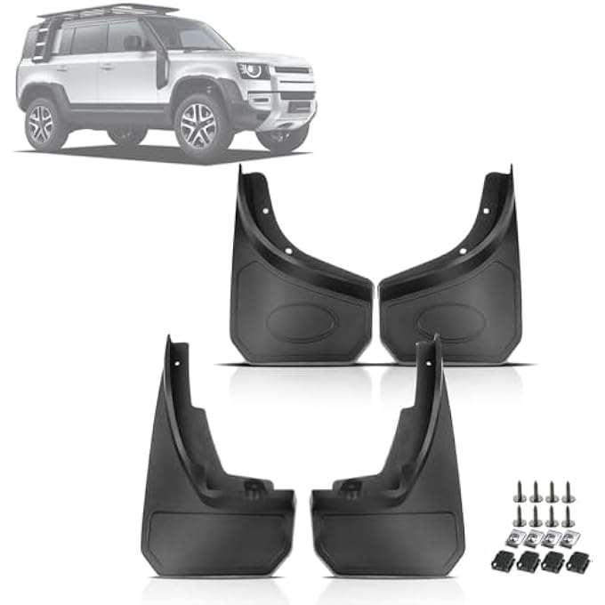 ريحني مجموعة رفرف رفرف من نوع Mudguard Splash Resistance مع ملحقات أجهزية متوافقة مع لاند روفر ديفندر 90110 20202025 الأمام والخلف - Image 1