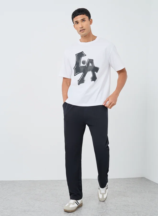 Styli Styli Slogan Print Crew Neck Oversized T-Shirt