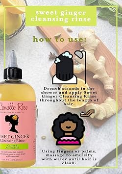 Camille Rose شامبو كاميل روز لتنظيف الشعر بالزنجبيل الحلو لجميع أنواع الشعر زيت الخروع والشمر 355 مل عبوة واحدة - Image 4