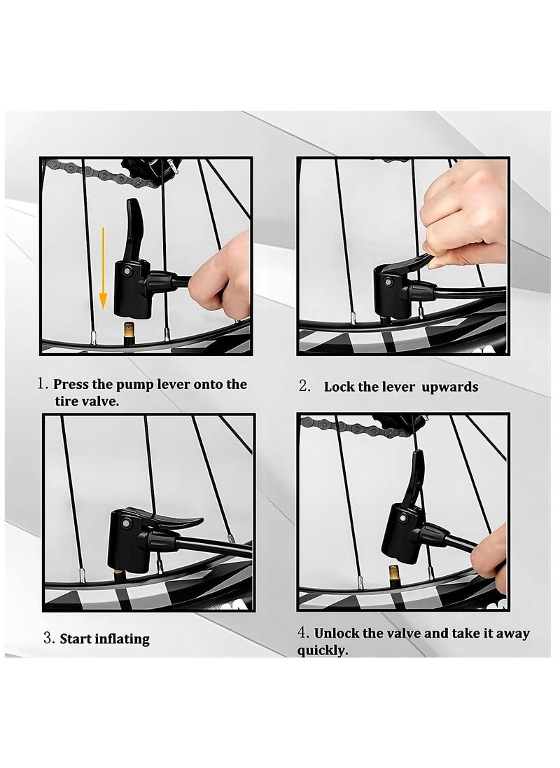 Cool Baby Style Bike Floor Pump with Pressure Gauge, Bicycle Pump Pump with 160 PSI High Pressure, Fits Schrader and Presta Valves  - Image 5