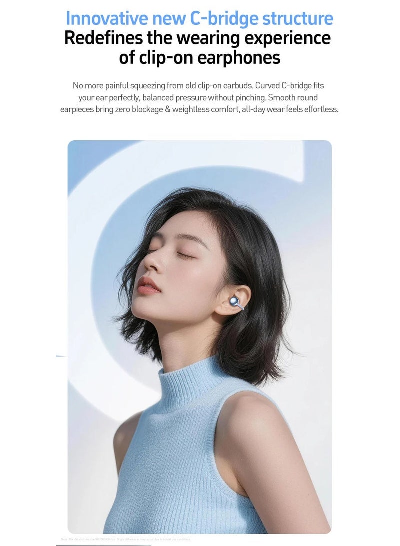 WEKOME Open‑Ear Clip‑On TWS Wireless Earbuds, Bluetooth 6.0, Composite Titanium Diaphragm Driver, 5H Single Playtime 30H Total Battery Life Open Ear Headphones - Image 4