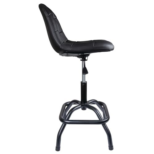 Performance Tool W85031 Pneumatic High Back Adjustable Swivel Bar Stool with Back Support for Home Bar and Shop Black 2632Inches High - Image 5