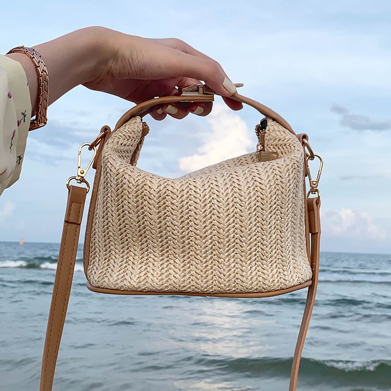 K-Style Of Dongdaemun Ins Straw Woven Small Bag Casual Women'S Bag Satchel Shoulder Crossbody Bag 2025 Style - Image 5