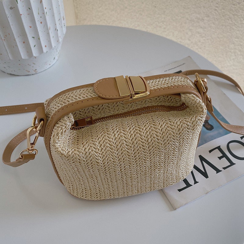 K-Style Of Dongdaemun Ins Straw Woven Small Bag Casual Women'S Bag Satchel Shoulder Crossbody Bag 2025 Style - Image 2