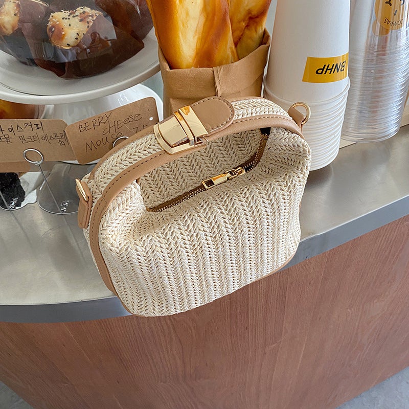 K-Style Of Dongdaemun Ins Straw Woven Small Bag Casual Women'S Bag Satchel Shoulder Crossbody Bag 2025 Style - Image 3