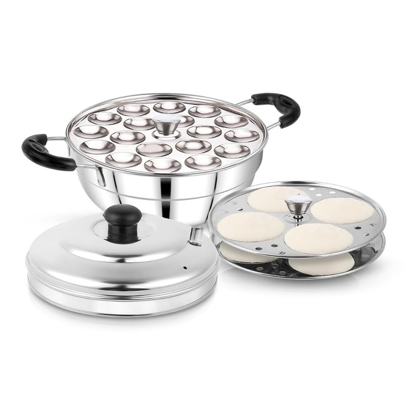 AadiVeer Royal Idli Cooker Multi Kadai Idli Kadai Idli Maker With Mini Idli Plate 8 Idlies 18 Mini Idlies - Image 3