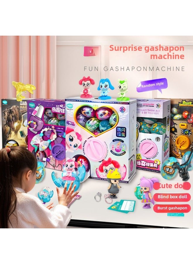 null - Egg Baole Surprise Doll Egg Twisting Machine Small Toy Mini Doll Funny Egg Girl Gift Egg Twisting Blind Box-Color:Surprise Doll Egg Twisting Machine (including 5 Twisted Eggs +15 Task Cards) - Image 1