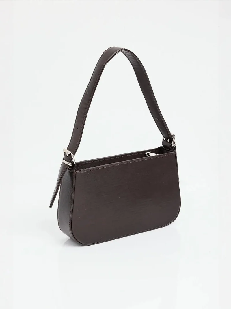 Big Dart Mocha Brown BDART Solid Woven Zipper Shoulder Bag for Women | Best Price UAE