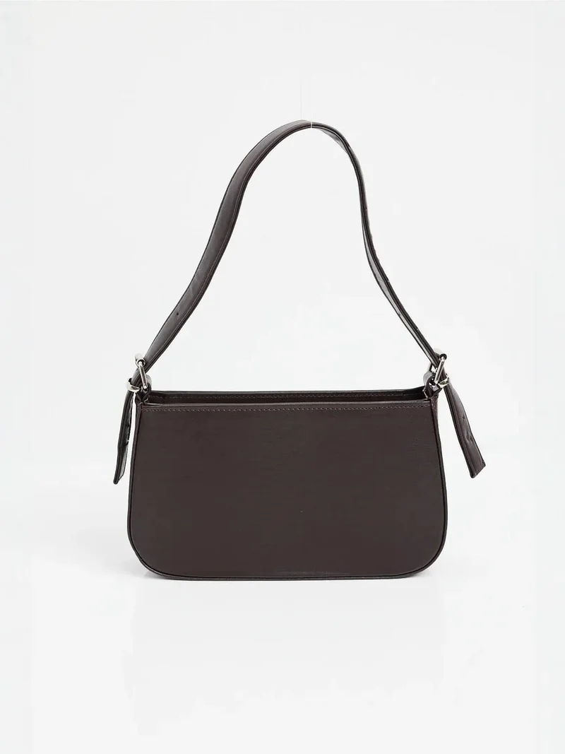 Big Dart Mocha Brown BDART Solid Woven Zipper Shoulder Bag for Women | Best Price UAE