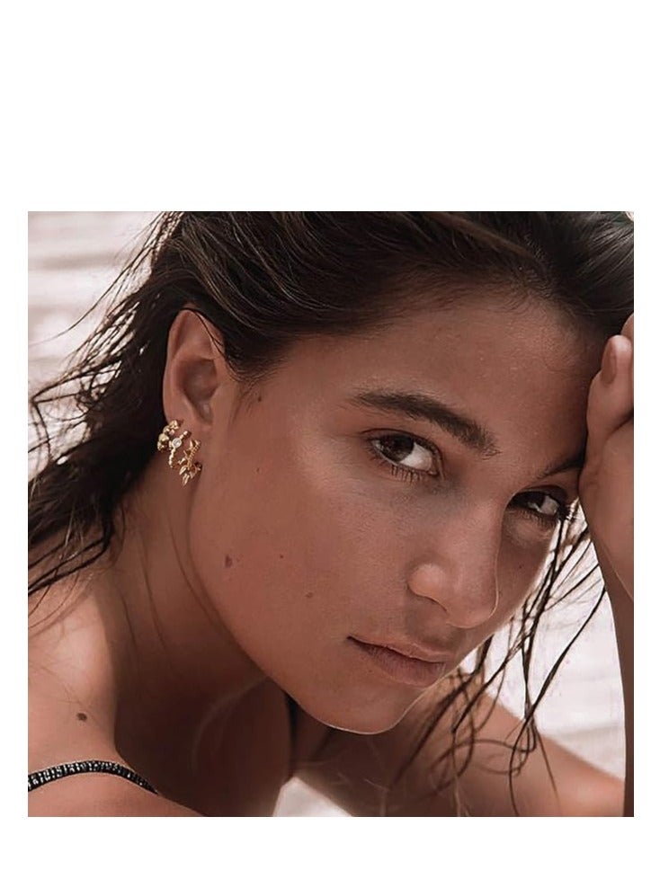 Mevecco Women Huggie Earrings Gold Hoop Sleeper 14K Gold Filled Small Simple Handmade Hypoallergenic Everyday Jewelry - Image 3