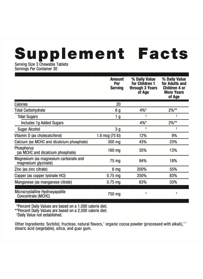 Metagenics - Bone Builder Chewable - Bone Strength Supplement* - Comprehensive Mineral Support* - with Calcium, Vitamin D & Magnesium - Non-GMO - Gluten-Free - 90 Tablets - Image 1