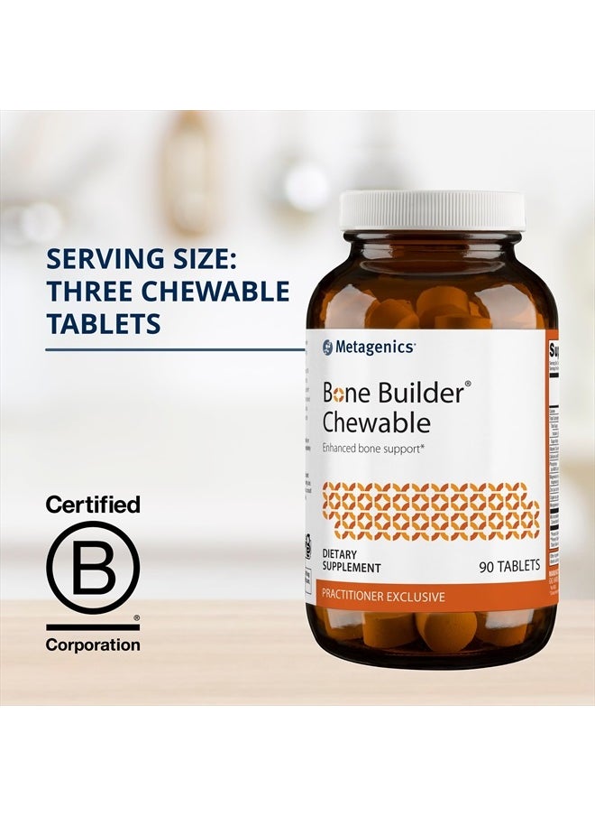 Metagenics - Bone Builder Chewable - Bone Strength Supplement* - Comprehensive Mineral Support* - with Calcium, Vitamin D & Magnesium - Non-GMO - Gluten-Free - 90 Tablets - Image 1