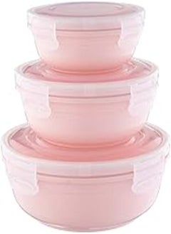 dunya Dunya Plastic Food Storage Box Set, 3 Pieces - Clear and Purple 