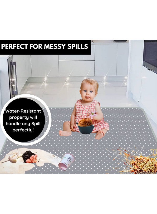 Alnoor USA Splat Mat for Under High Chair - Splash Mat | Large 51" x 46" Size | Washable & Water Resistant | Avoid Messes | Multiple Uses | Easy to Wipe | Quick Drying - Comes w/Carrying case for Floor & Table  - Image 2
