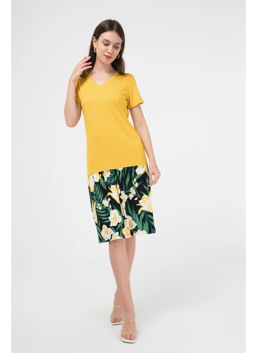 بي ار زد كولكشن Floral Patterned Viscose Skirt