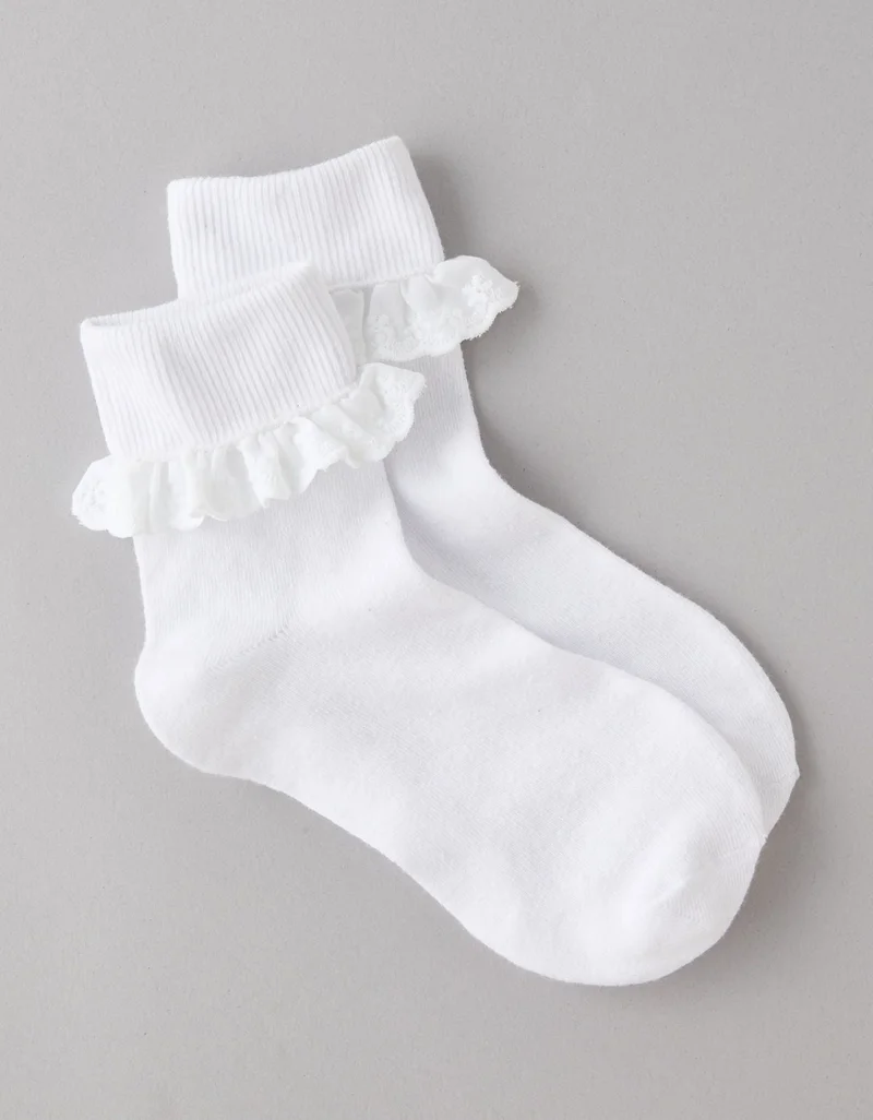 AE Ruffle Trim Boyfriend Socks