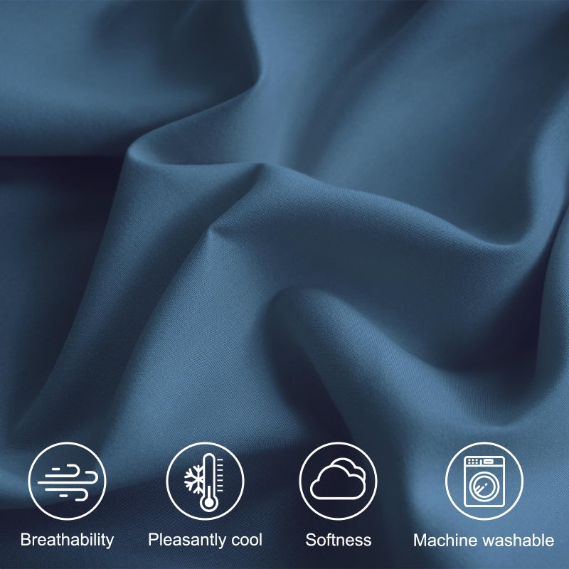 M&Co MCO Bedding Twin Bed Sheets Set - Soft Bed Sheets - Cooling Breathable Bedding Set with 16" Deep Pocket (3 Pieces, Twin, Blue Heaven) - Image 5