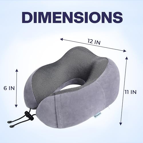 Billebon Neck Pillow for Travel – Comfortable Memory Foam Support, U-Shape Ergonomic Design, Portable for Flight Journeys, Lightweight Compact Build, Soft Washable Cover (Grey) - Image 5