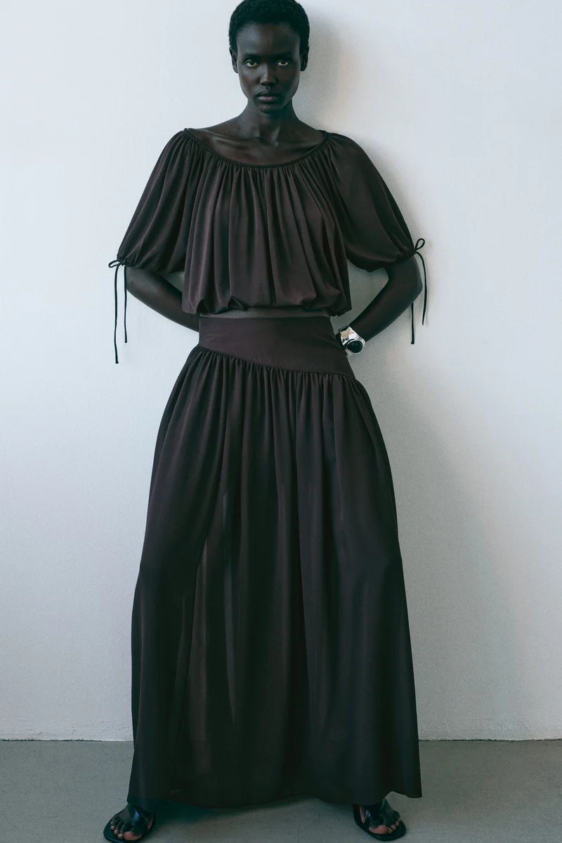 H&M Draped drawstring-detail top