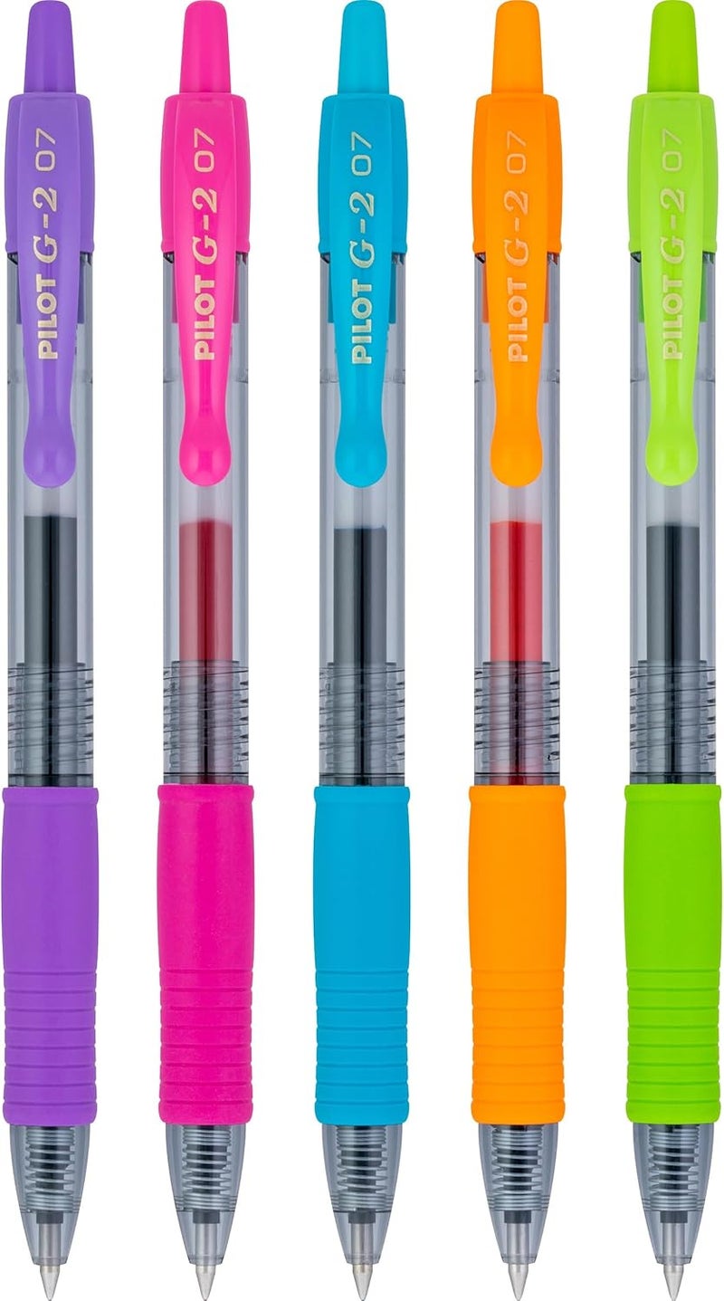 Pilot G2 Premium Refillable Gel Ink Pens, Fine Point, Assorted Colors, 5-Pack - Image 5