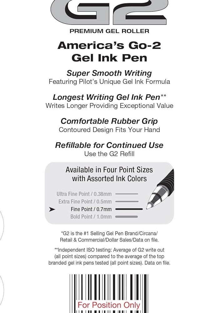 Pilot G2 Premium Refillable Gel Ink Pens, Fine Point, Assorted Colors, 5-Pack - Image 2