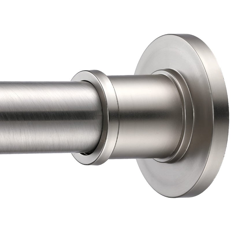 BRIOFOX Industrial Shower Curtain Rod - Rustproof Non-Slip 43-72 Inch 304 Stainless Steel Tension Curtain Rod for Window or Bathroom, Brushed Nickel - Image 1